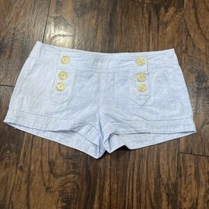 Express Shorts Linen Low Rise Button Front Y2k Micro Hot Pants Size 0